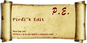 Pirók Edit névjegykártya